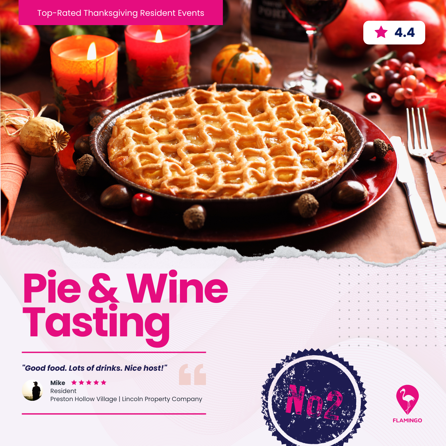 Pie & Wine Tasting | Thanksgiving Resident Event Ideas