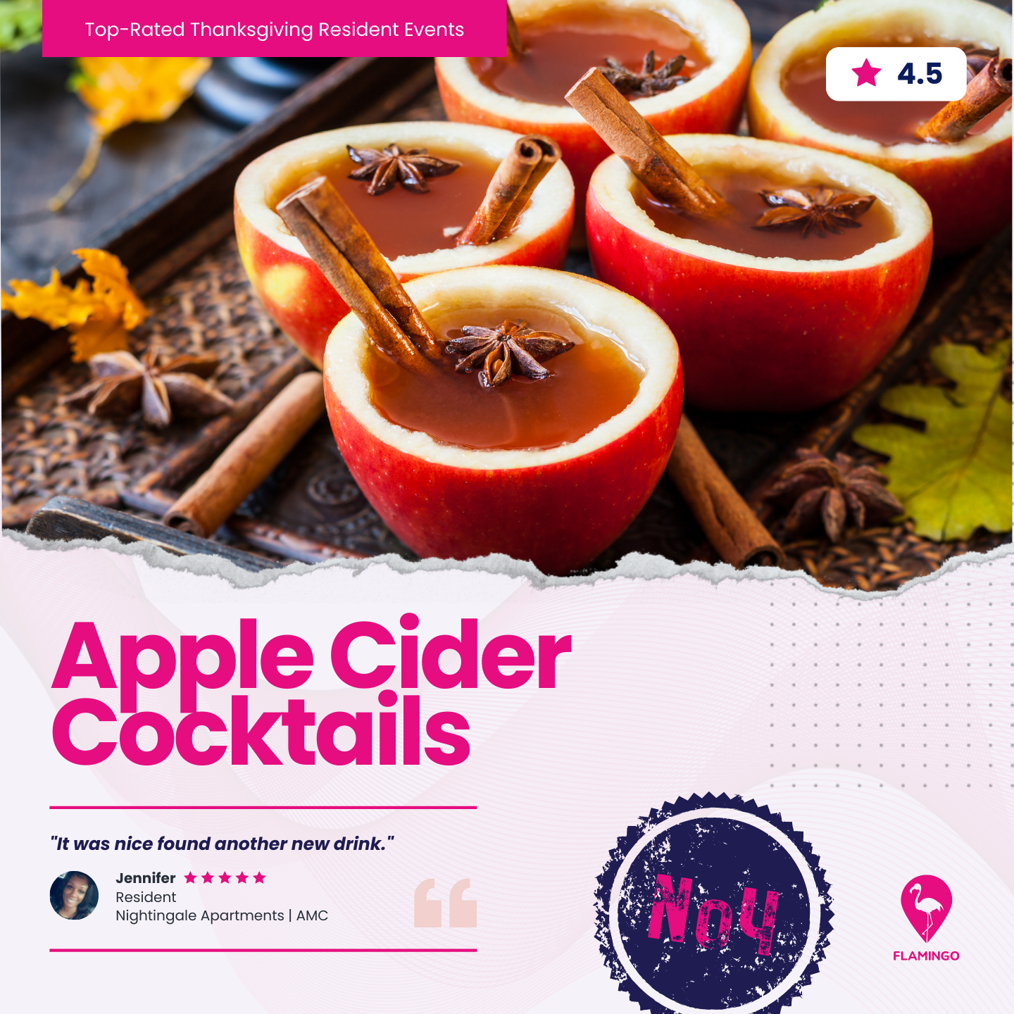 Apple Cider Cocktails | Thanksgiving Resident Event Ideas