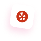 Yelp reviews sign to highlight reviews tool integrated with Flamingo Resident App